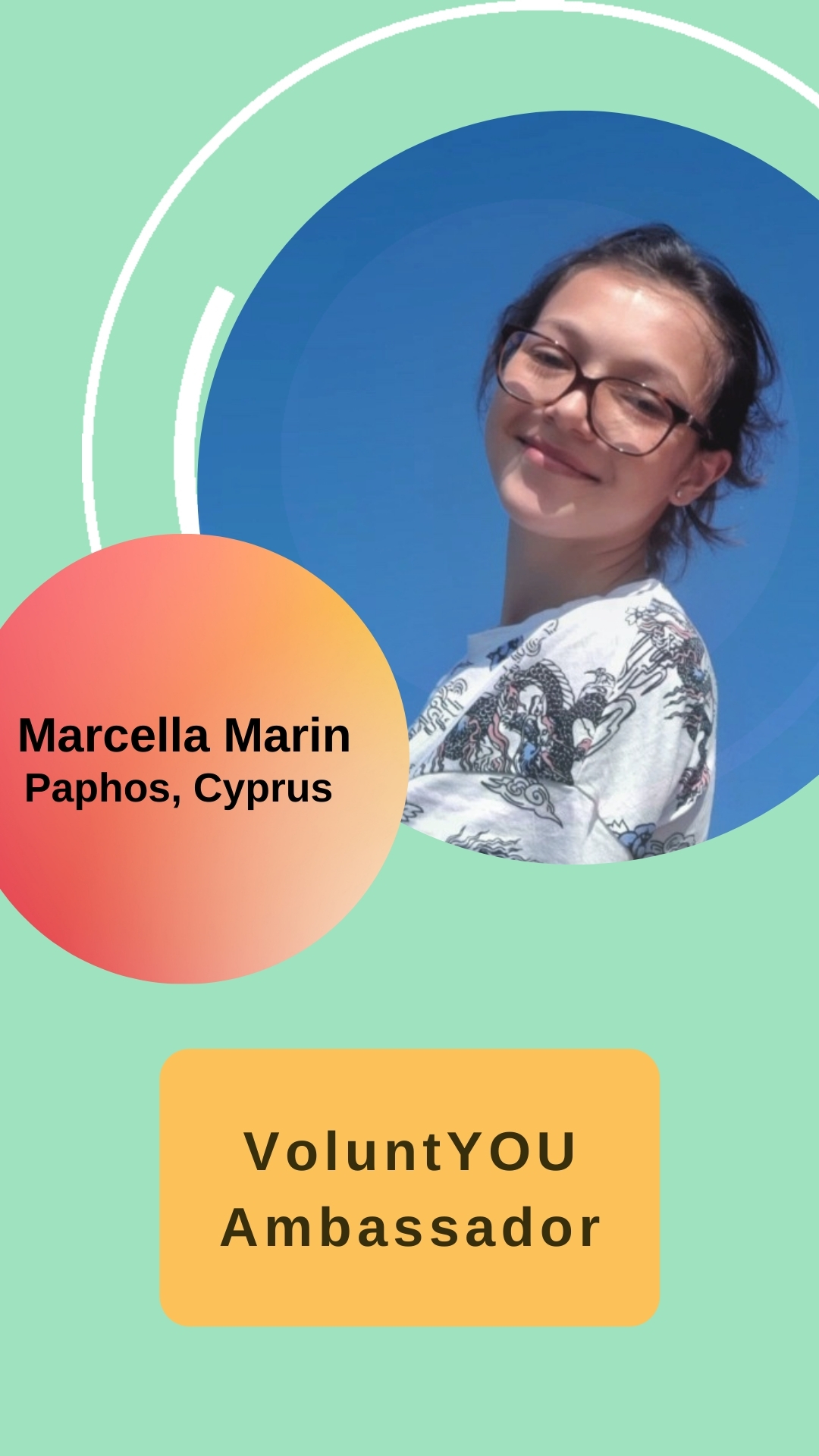 Marcella Marin - VoluntYOU Ambassador; Paphos, Cyprus
